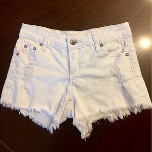 White Denim Frayed Shorts - girls size 10